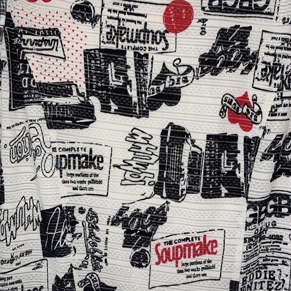 Le Grenier Women's Dress Size M Sleeveless Tiered Graphic Print Black & White - Picture 5 of 8